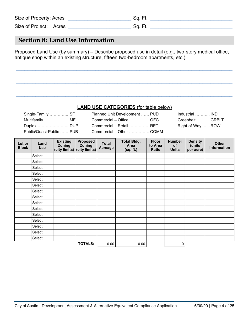 Development Assessment  Alternative Equivalent Compliance Application - City of Austin, Texas, Page 4