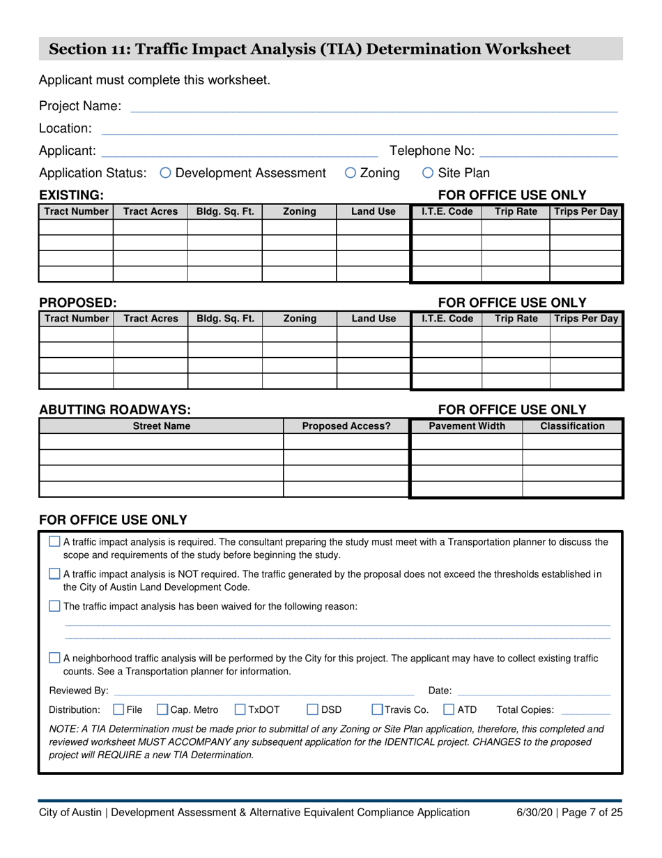 Development Assessment  Alternative Equivalent Compliance Application - City of Austin, Texas, Page 7