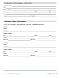 Plat Vacation Application - City of Austin and Extraterritorial Jurisdiction in Travis, Williamson, Bastrop and Hays County - City of Austin, Texas, Page 2