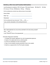 Plat Vacation Application - City of Austin and Extraterritorial Jurisdiction in Travis, Williamson, Bastrop and Hays County - City of Austin, Texas, Page 3
