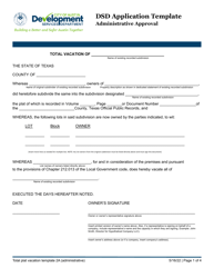 Document preview: Dsd Application Template - Administrative Approval - City of Austin, Texas