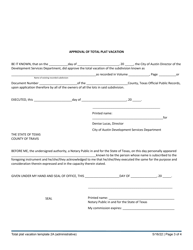 Dsd Application Template - Administrative Approval - City of Austin, Texas, Page 3