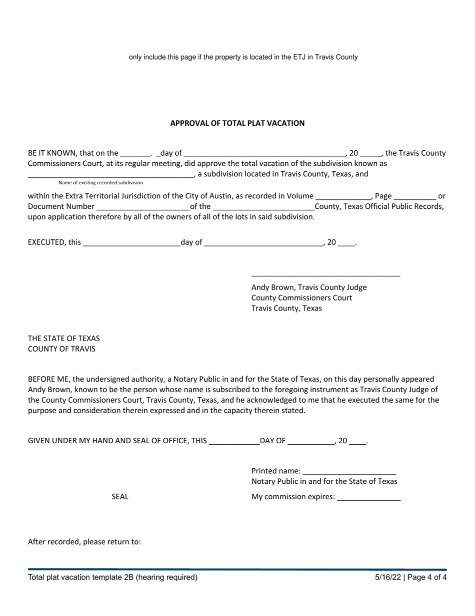 Total Plat Vacation Commission Approval - City of Austin, Texas, Page 4
