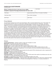 Document preview: Form DCSS0095 Parentage Questionnaire - California