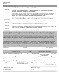 Form CGCC-CH7-05 &quot;Self-exclusion Request&quot; - California, Page 2