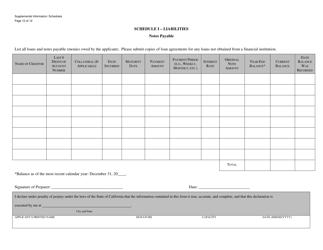Form CGCC-CH2-11 &quot;Supplemental Information Schedules&quot; - California, Page 10