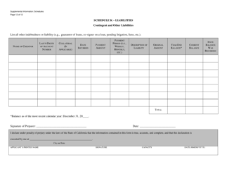 Form CGCC-CH2-11 &quot;Supplemental Information Schedules&quot; - California, Page 12