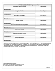 Project Approval Executive Transmittal Template - California, Page 2