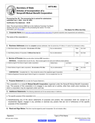 Form ARTS-MU Articles of Incorporation of a Nonprofit Mutual Benefit Corporation - California, Page 2