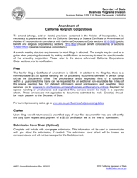Certificate of Amendment of Articles of Incorporation - California Nonprofit Corporations - California, Page 2