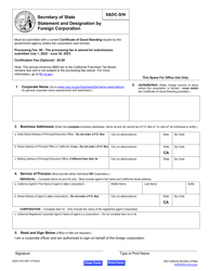 Form S&amp;DC-S/N Statement and Designation by Foreign Corporation - California, Page 2