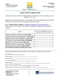 Document preview: Tampa Supply Order Form - Florida
