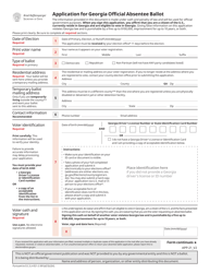 Form APP-21 Application for Georgia Official Absentee Ballot - Georgia (United States)