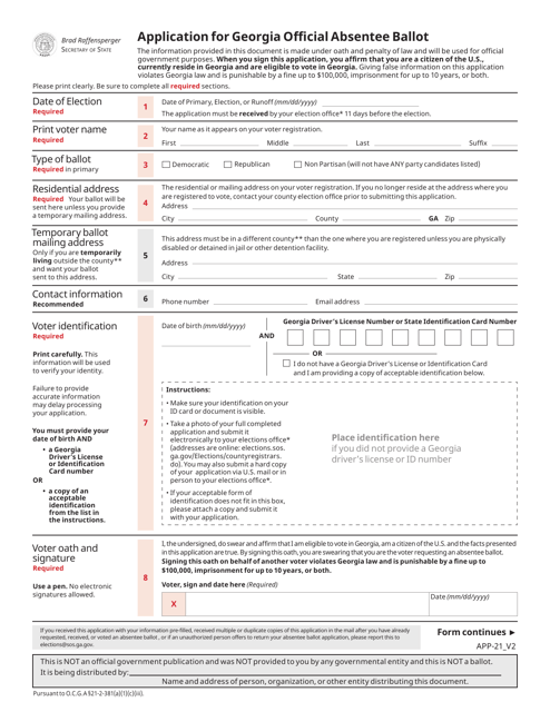 Form APP-21  Printable Pdf