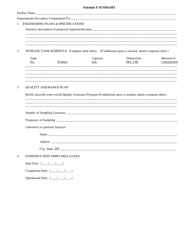 Schedule F Experimental Secondary Containment Plan - Illinois, Page 2