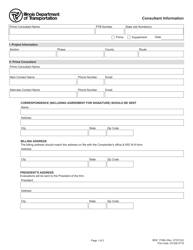 Form BDE1709A Consultant Information - Illinois