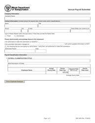 Form BDE3600 Annual Payroll Submittal - Illinois