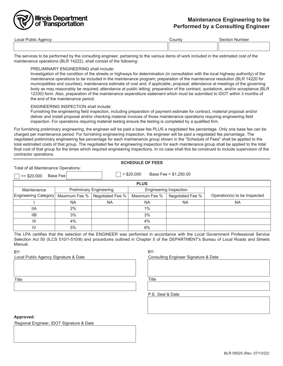 Form BLR05520 Download Fillable PDF or Fill Online Maintenance ...