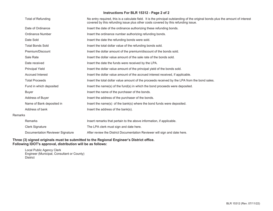 Form BLR15312 Refunding or Refinancing Bond Issues - Issued to Retire General Improvement Bonds or Public Benefits - Illinois, Page 3