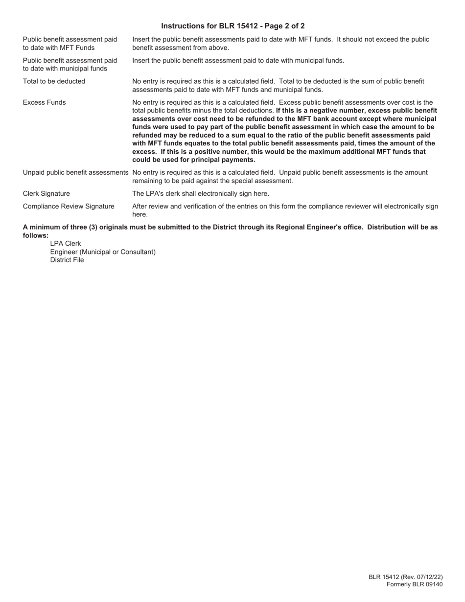 Form BLR15412 Statement of Financing of Local Improvement Project - Illinois, Page 3