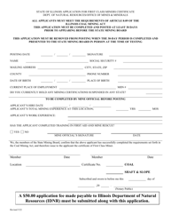 Document preview: Application for First Class Miners Certificate - Illinois