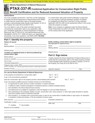 Form PTAX-337-R Combined Application for Conservation Right Public Benefit Certification and for Reduced Assessed Valuation of Property - Illinois