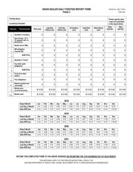 Form GD-062 Grain Dealer Daily Position Report Form - Michigan, Page 2