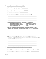 Conservation Easement - Landowner Questionnaire - Michigan, Page 2