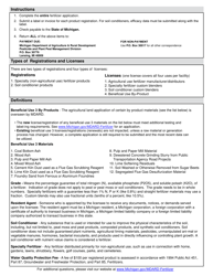 Form PI-106 Fertilizer &amp; Soil Conditioner License/Registration Application - Michigan, Page 2