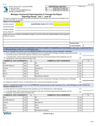 Form PI-135 Michigan Commercial Feed Inspection &amp; Tonnage Fee Report - Michigan