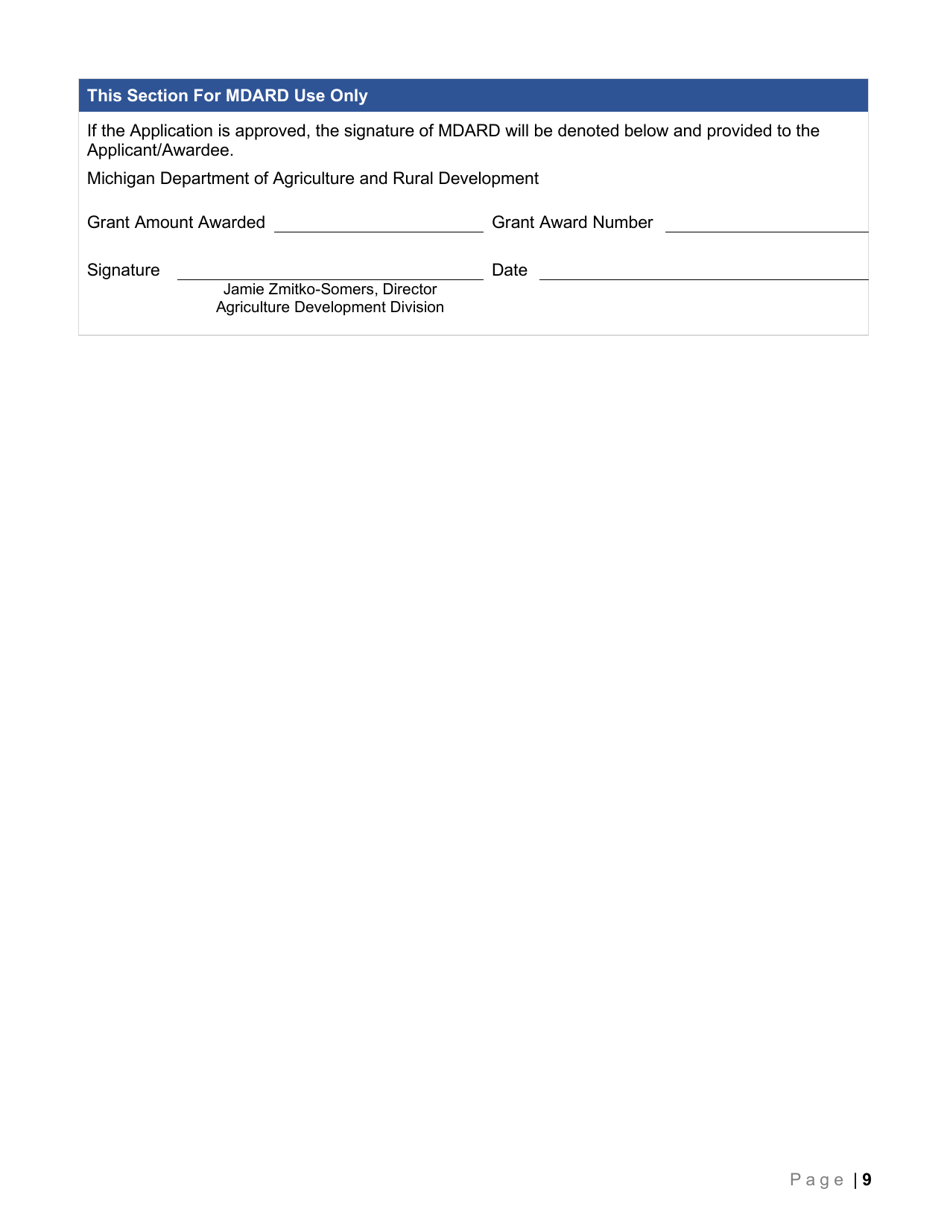 Application Form - Seafood Processors Pandemic Response and Safety Block Grant Program - Michigan, Page 11