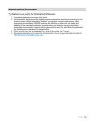 Application Form - Seafood Processors Pandemic Response and Safety Block Grant Program - Michigan, Page 4