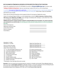 Document preview: Michigan Weights and Measures Serviceperson Test Date Registration Form - Michigan