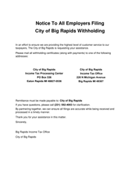 Form BR-941 Employer&#039;s Monthly Deposit of Income Tax Withheld - City of Big Rapids, Michigan