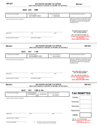 Form BR-941 Employer&#039;s Monthly Deposit of Income Tax Withheld - City of Big Rapids, Michigan, Page 7