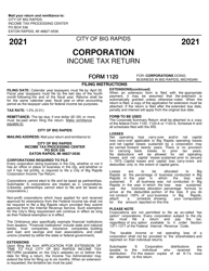 Form 1120 &quot;Corporation Income Tax Return&quot; - City of Big Rapids, Michigan, 2021