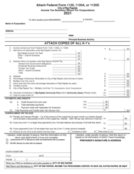 Form 1120 Corporation Income Tax Return - City of Big Rapids, Michigan, Page 2