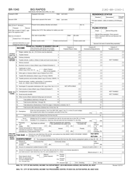 Form BR-1040 Individual Income Tax Return - City of Big Rapids, Michigan