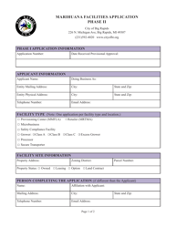 Document preview: Marihuana Facilities Application - Phase Ii - City of Big Rapids, Michigan