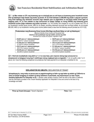 Form 593A Tenant Hardship Application for Interpreter - City and County of San Francisco, California (English/Filipino), Page 2