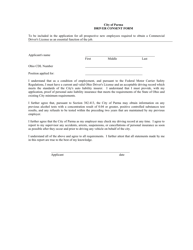 Document preview: Driver Consent Form - City of Parma, Ohio