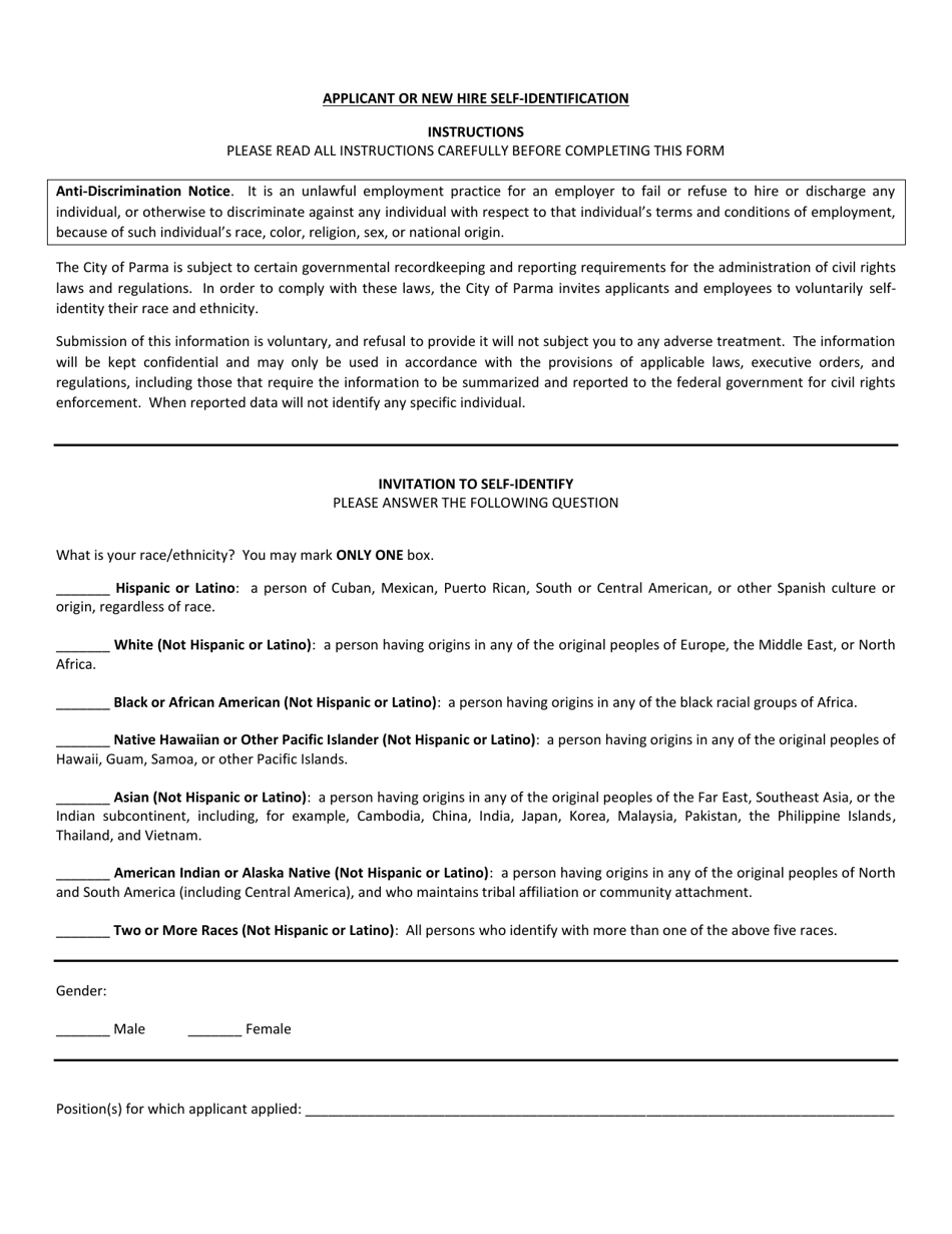 Application for Employment - Part-Time / Seasonal - City of Parma, Ohio, Page 5