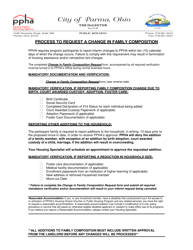 Document preview: Change in Family Composition Request - City of Parma, Ohio