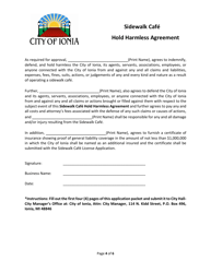Sidewalk Cafe License Application - City of Ionia, Michigan, Page 4