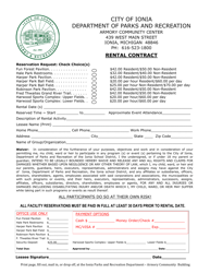 Document preview: Rental Contract - City of Ionia, Michigan