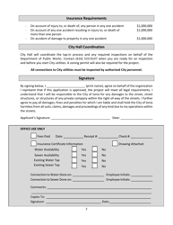 Public Infrastructure Permit Application - City of Ionia, Michigan, Page 2