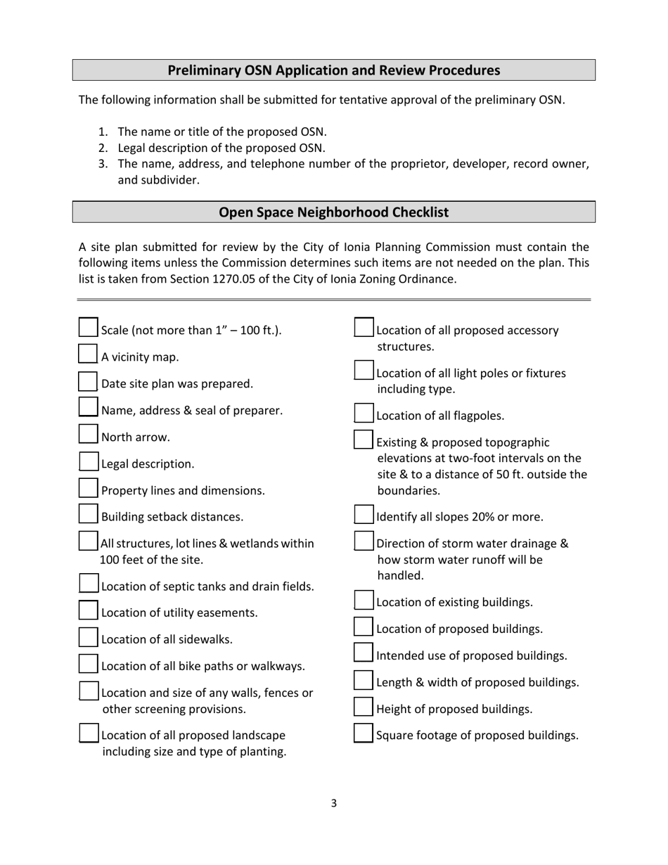 Open Space Neighborhood Application - City of Ionia, Michigan, Page 3