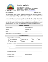 Rezoning Application - City of Ionia, Michigan