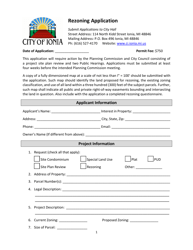 Document preview: Rezoning Application - City of Ionia, Michigan