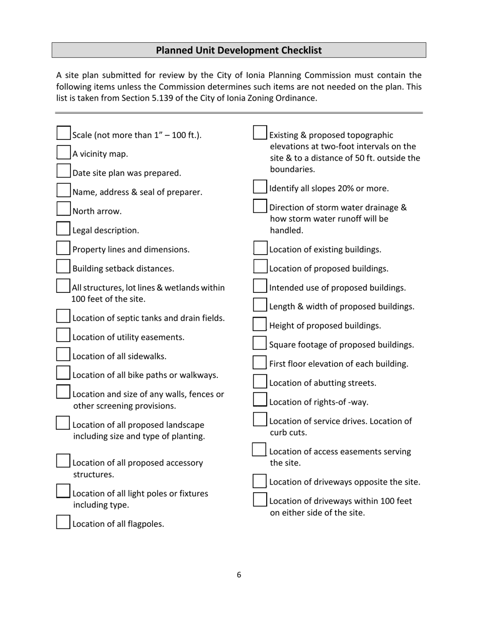 Planned Unit Development Application - City of Ionia, Michigan, Page 6